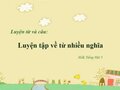 Luyện từ và câu: Luyện tập về từ nhiều nghĩa