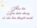 Soạn bài Tìm hiểu chung về văn bản thuyết minh