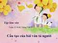 Tập làm văn: Cấu tạo của bài văn tả người