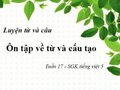 Luyện từ và câu: Ôn tập về từ và cấu tạo từ tuần 17