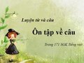 Luyện từ và câu: Ôn tập về câu trang 171
