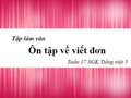 Tập làm văn Ôn tập về viết đơn
