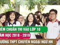 Điểm chuẩn lớp 10 THPT chuyên Ngoại Ngữ Hà Nội 2018