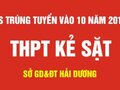 Danh sách trúng tuyển vào lớp 10 THPT Kẻ Sặt, Hải Dương 2018
