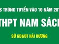 Danh sách trúng tuyển vào lớp 10 THPT Nam Sách - Hải Dương 2018