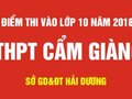 Điểm thi vào lớp 10 trường THPT Cẩm Giàng - Hải Dương 2018