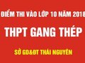 Điểm thi vào lớp 10 THPT Gang Thép tỉnh Thái Nguyên 2018
