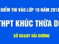 Điểm thi vào lớp 10 trường THPT Khúc Thừa Dụ - Hải Dương 2018