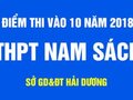 Điểm thi vào lớp 10 trường THPT Nam Sách - Hải Dương 2018