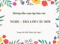 Soạn bài Tập làm văn Nghe-Trả lời câu hỏi trang 106 SGK Tiếng Việt 2 Tập 2