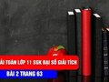 Đáp án bài 2 trang 63 sách giáo khoa đại số và giải tích lớp 11