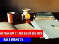 Giải toán lớp 11: Đáp án bài 3 trang 74 SGK đại số và giải tích