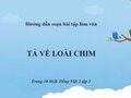 Soạn bài tập làm văn Tả về loài chim trang 30 SGK Tiếng Việt 2 tập 2
