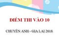 Điểm thi vào 10 chuyên Anh thpt chuyên Gia Lai năm 2018