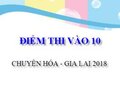 Điểm thi vào 10 chuyên Hóa thpt chuyên Gia Lai năm 2018