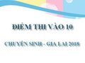 Điểm thi vào 10 chuyên Sinh thpt chuyên Gia Lai năm 2018