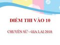 Điểm thi vào 10 chuyên Sử thpt chuyên Gia Lai năm 2018