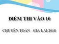 Điểm thi vào 10 chuyên Toán thpt chuyên Gia Lai năm 2018