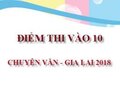 Điểm thi vào 10 chuyên Văn thpt chuyên Gia Lai năm 2018