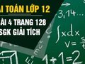Giải bài 4 trang 128 sách giáo khoa giải tích lớp 12