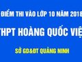 Điểm thi vào lớp 10 THPT Hoàng Quốc Việt - Quảng Ninh 2018