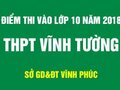 Điểm thi vào lớp 10 trường THPT Vĩnh Tường - Vĩnh Phúc 2018