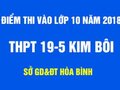 Điểm thi vào lớp 10 trường THPT 19-5 Kim Bôi, Hòa Bình 2018