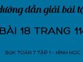 Giải bài tập 18  trang 114 sgk Toán 7 tập 1 - Hình học