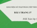 Đáp án bài 1 trang 37 sách giáo khoa Toán lớp 5