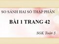 Đáp án bài 1 trang 42 sách giáo khoa Toán lớp 5