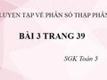 Giải bài 3 trang 39 sgk Toán 5 tiết luyện tập
