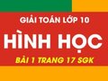 Đáp án bài 1 trang 17 sgk hình học lớp 10