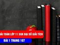 Bài 1 trang 107 sgk Giải tích 11