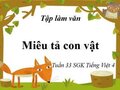 Tập làm văn: Miêu tả con vật (kiểm tra viết)