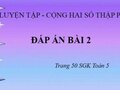 Đáp án bài 2 trang 50 sgk Toán 5 tiết Luyện tập