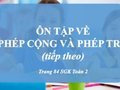 Bài tập Ôn tập về phép cộng và phép trừ (trang 84)