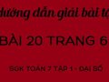 Giải bài tập 20 trang 61 sgk Toán 7 tập 1 - Đại số