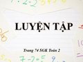 Hướng dẫn giải bài Luyện tập trang 74 SGK Toán 2