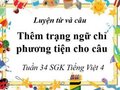 Luyện từ và câu: Thêm trạng ngữ chỉ phương tiện cho câu