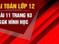 Giải bài 11 trang 93 sách giáo khoa hình học lớp 12