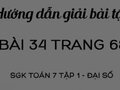 Bài 34 trang 68 sgk Đại số 7