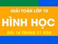 Hướng dẫn giải bài 16 trang 31 sgk hình học lớp 10
