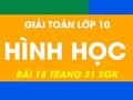 Đáp án bài 18 trang 31 sgk hình học lớp 10