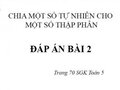 Đáp án bài 2 trang 70 sách giáo khoa Toán 5
