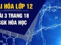 Giải  hóa lớp 12: Đáp án bài 3 trang 18 SGK hóa học