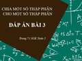 Đáp án bài 3 trang 71 sách giáo khoa Toán 5