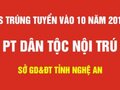 DS trúng tuyển vào lớp 10 PT Dân tộc Nội trú Nghệ An 2018