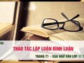 Soạn bài Thao tác lập luận bình luận