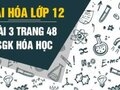 Giải  hóa lớp 12: Đáp án bài 3 trang 48 SGK hóa học