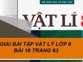 Giải Vật lý lớp 8: Đáp án bài 16 trang 63 SGK Vật lý lớp 8